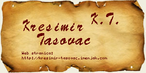 Krešimir Tasovac vizit kartica